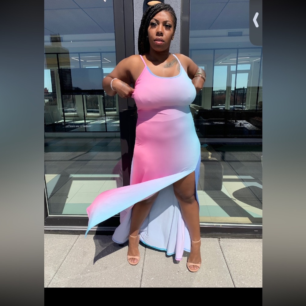 Chic Gradient High Low Dress